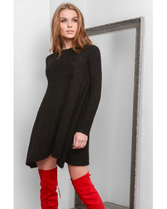 Чорна вільна міні-сукня 28823, Колір: Чорний, Розмір: XS