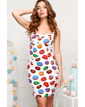 Женское платье приталенного силуэта 26639, Цвет: Белый, Размер: XS