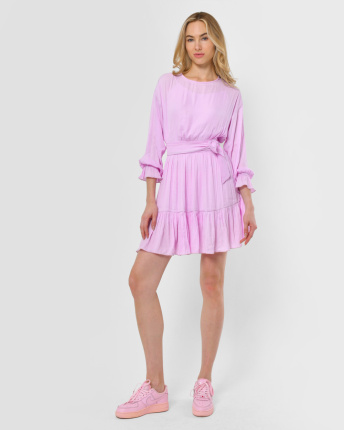 Рожева сукня з легкого шовку 52213, Колір: Рожевий, Розмір: XS