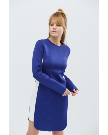 Спортивна сукня з лампасами та довгим рукавом 32313, Колір: Синій, Розмір: XS