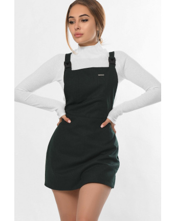 Cукня-комбінезон із кишенею колір смарагд 36263, Колір: Смарагдовий, Розмір: M