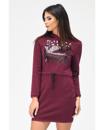 Спортивна сукня зі штрих-кодом 31973, Колір: Бургунді, Розмір: XS