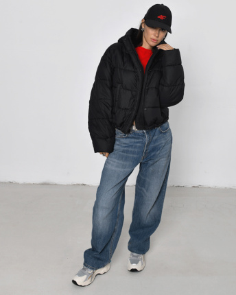 Чорна демісезонна куртка 55452, Колір: Чорний, Розмір: M, зображення 2