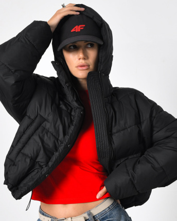 Чорна демісезонна куртка 55452, Колір: Чорний, Розмір: M, зображення 3