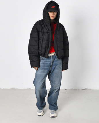 Чорна демісезонна куртка 55452, Колір: Чорний, Розмір: M, зображення 4