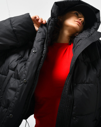 Чорна демісезонна куртка 55452, Колір: Чорний, Розмір: M, зображення 6