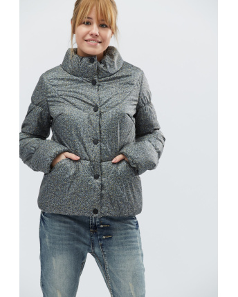 Женская серая куртка на кнопках 32127, Цвет: Серый, Размер: L