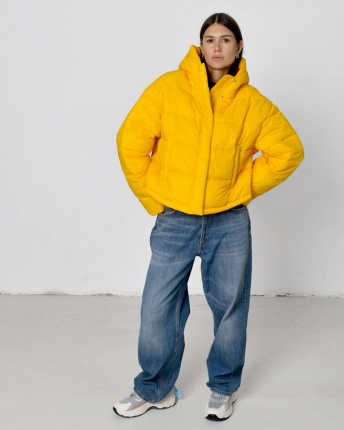 Жіноча демісезонна куртка, колір манго 53382, Колір: Жовтий, Розмір: S