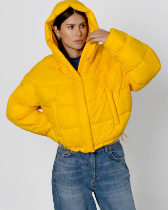 Жіноча демісезонна куртка, колір манго 53382, Колір: Жовтий, Розмір: L, зображення 4