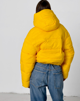 Жіноча демісезонна куртка, колір манго 53382, Колір: Жовтий, Розмір: L, зображення 5