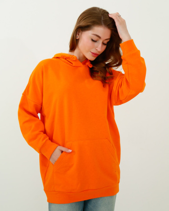 Женское оранжевое худи оверсайз 38162, Цвет: Оранжевый, Размер: M