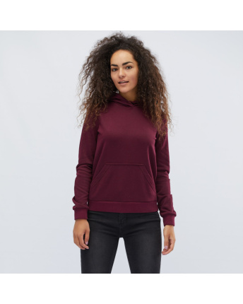 Теплый худи марсала на флисе 31980, Цвет: Бургунди, Размер: XS