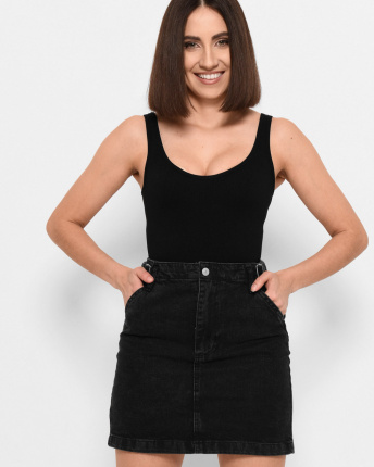Спідниця жіноча джинсова міні Levure UB-31862-8 58058, Колір: Чорний, Розмір: L