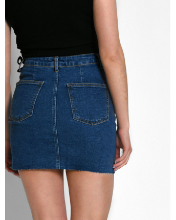 Юбка женская джинсовая мини ZDN -32152-2 58063, Цвет: Синий, Размер: XS