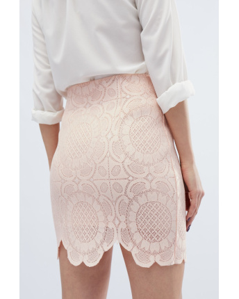 Спідниця жіноча ажурна міні Carica UB-3230-27 58090, Колір: Персиковий, Розмір: XS