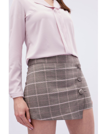 Юбка-шорты женская в клетку Carica UB-3241-4 58121, Цвет: Капучино, Размер: XS