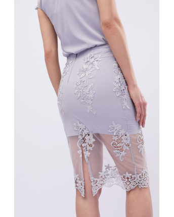 Спідниця жіноча міді мереживна Carica UB-3240-23 58100, Колір: Лавандовий, Розмір: XS