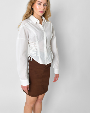 Юбка женская джинсовая мини Rica Rossa 32005-26 58061, Цвет: Коричневый, Размер: M, изображение 5