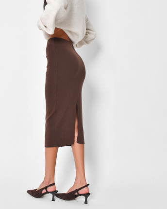 Юбка женская миди трикотажная Rica Rossa 32004-26 58115, Цвет: Коричневый, Размер: ONE SIZE, изображение 4