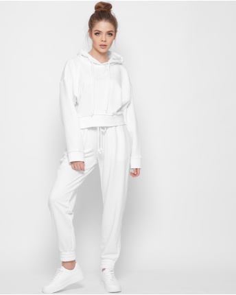 Біле худі оверсайз з каптуром 41792, Колір: Білий, Розмір: XS