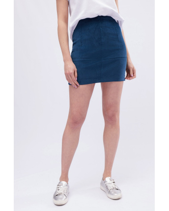 Юбка женская велюровая мини облегающая Carica UB-3236-18 58093, Цвет: Морская волна, Размер: XS