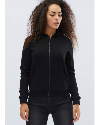 Женская спортивная кофта на молнии, черный 31911, Цвет: Черный, Размер: XS