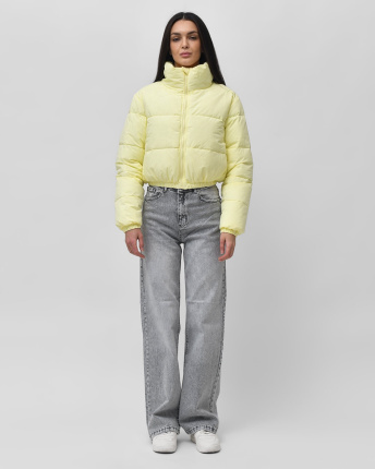 Коротка демісезонна куртка кольору лайм 55885, Колір: Жовтий, Розмір: XS