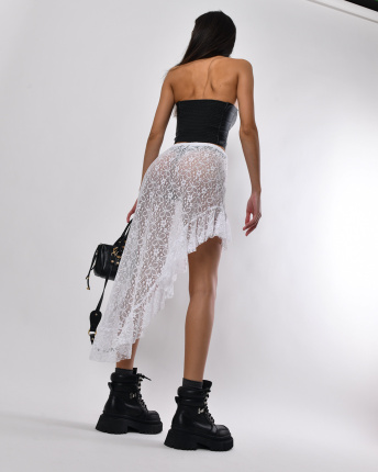 Юбка женская гипюровая асимметричная Rica Rossa RR-32003-3 58114, Цвет: Белый, Размер: M-L, изображение 7