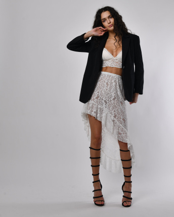 Юбка женская гипюровая асимметричная Rica Rossa RR-32003-10 58113, Цвет: Молочний, Размер: M-L, изображение 5