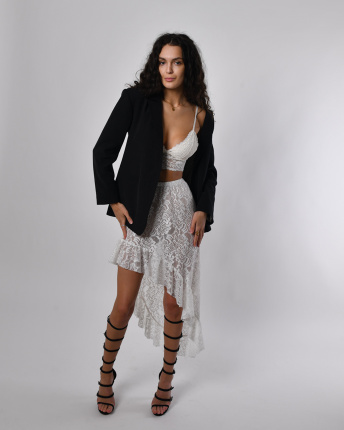 Юбка женская гипюровая асимметричная Rica Rossa RR-32003-10 58113, Цвет: Молочний, Размер: M-L, изображение 6