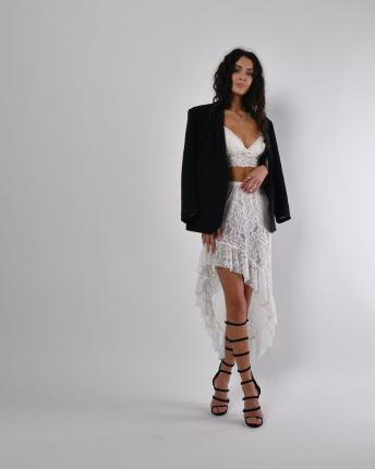 Юбка женская гипюровая асимметричная Rica Rossa RR-32003-10 58113, Цвет: Молочний, Размер: M-L, изображение 9