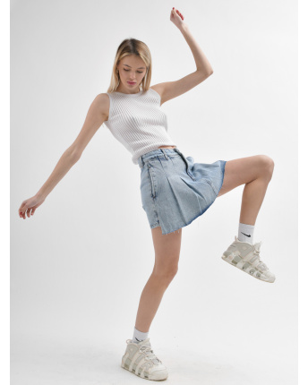 Юбка-шорты женская джинсовая Carica UB-7053-11 58120, Цвет: Голубой, Размер: S