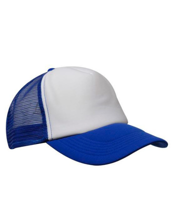 Кепка-тракер унісекс з сіткою, білий-синій 56231, Колір: Синій, Розмір: ONE SIZE