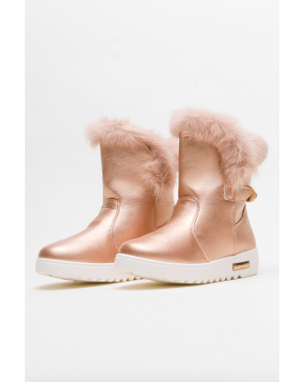 Жіночі зимові черевики з еко-шкіри 28992, Колір: Золотистий, Розмір: 39