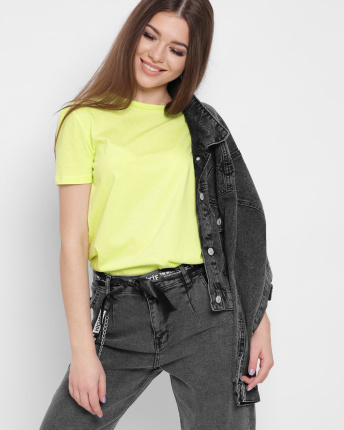 Футболка жіноча однотонна CRC -6630-12 57794, Колір: Салатовий, Розмір: S