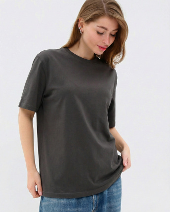 Футболка унісекс базова oversize CRC FP-133-29 57827, Колір: Графіт, Розмір: S