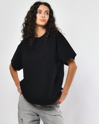 Футболка женская Premium oversize CRC FP-140-8 59456, Цвет: Черный, Размер: S