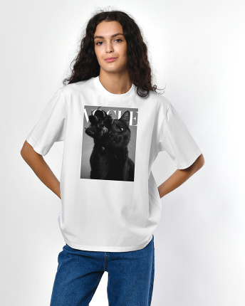 Футболка женская с принтом Vogue Kitty CRC 26061-3 59651, Цвет: Белый, Размер: XS