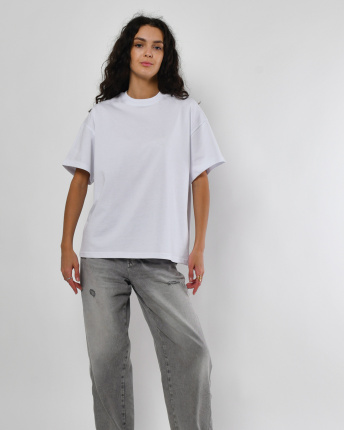 Футболка женская oversize Premium CRC FP-140-33 59448, Цвет: Белый, Размер: M, изображение 2