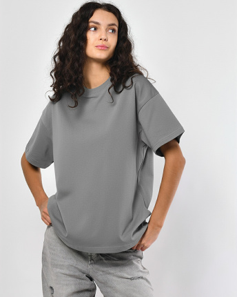Футболка женская oversize Premium CRC FP-140-4 59450, Цвет: Серый, Размер: M, изображение 5