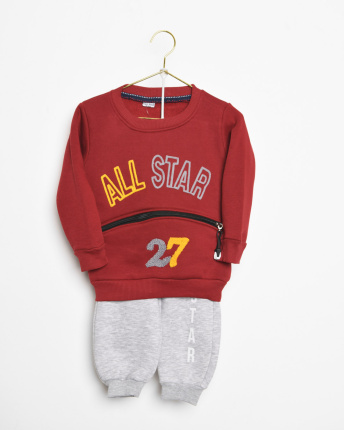 Детский костюм на флисе all star 53196, Цвет: Бордовый, Размер: 98