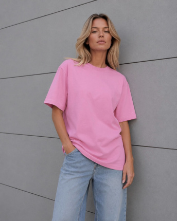 Футболка унисекс базовая oversize Premium CRC FP-233-15 59410, Цвет: Розовый, Размер: S