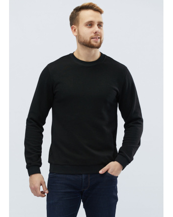 Однотонний чорний чоловічий світшот 31933, Колір: Чорний, Розмір: 2XL