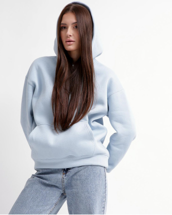 Худи унисекс oversize CRC HD-227-12 55822, Цвет: Голубой, Размер: L