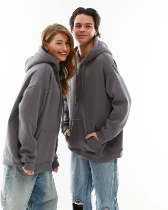 Худи унисекс oversize CRC HD-227-29-1 55815, Цвет: Графит, Размер: XL