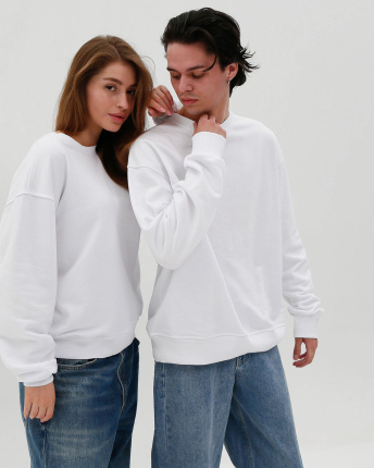 Білий світшот унісекс oversize 55598, Колір: Білий, Розмір: XS