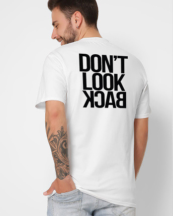 Футболка чоловіча з принтом Don't Look Back CRC 16005-3 56326, Колір: Білий, Розмір: S