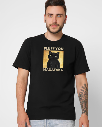 Футболка мужская с принтом Fluff You CRC 16044-8 57063, Цвет: Черный, Размер: S