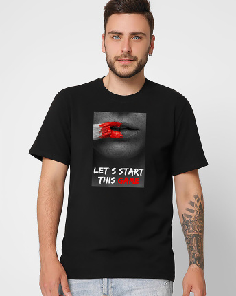 Футболка мужская с принтом Lets Start CRC 16048-8 57068, Цвет: Черный, Размер: S