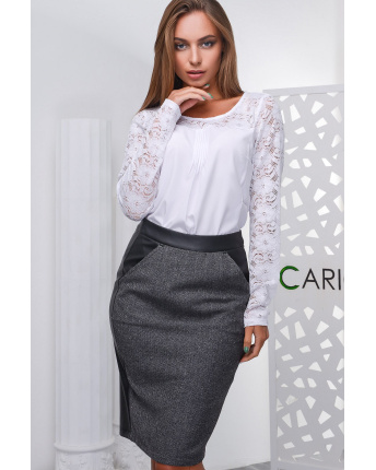 Спідниця жіноча міді Carica UB-3227-8 58088, Колір: Графіт, Розмір: XS